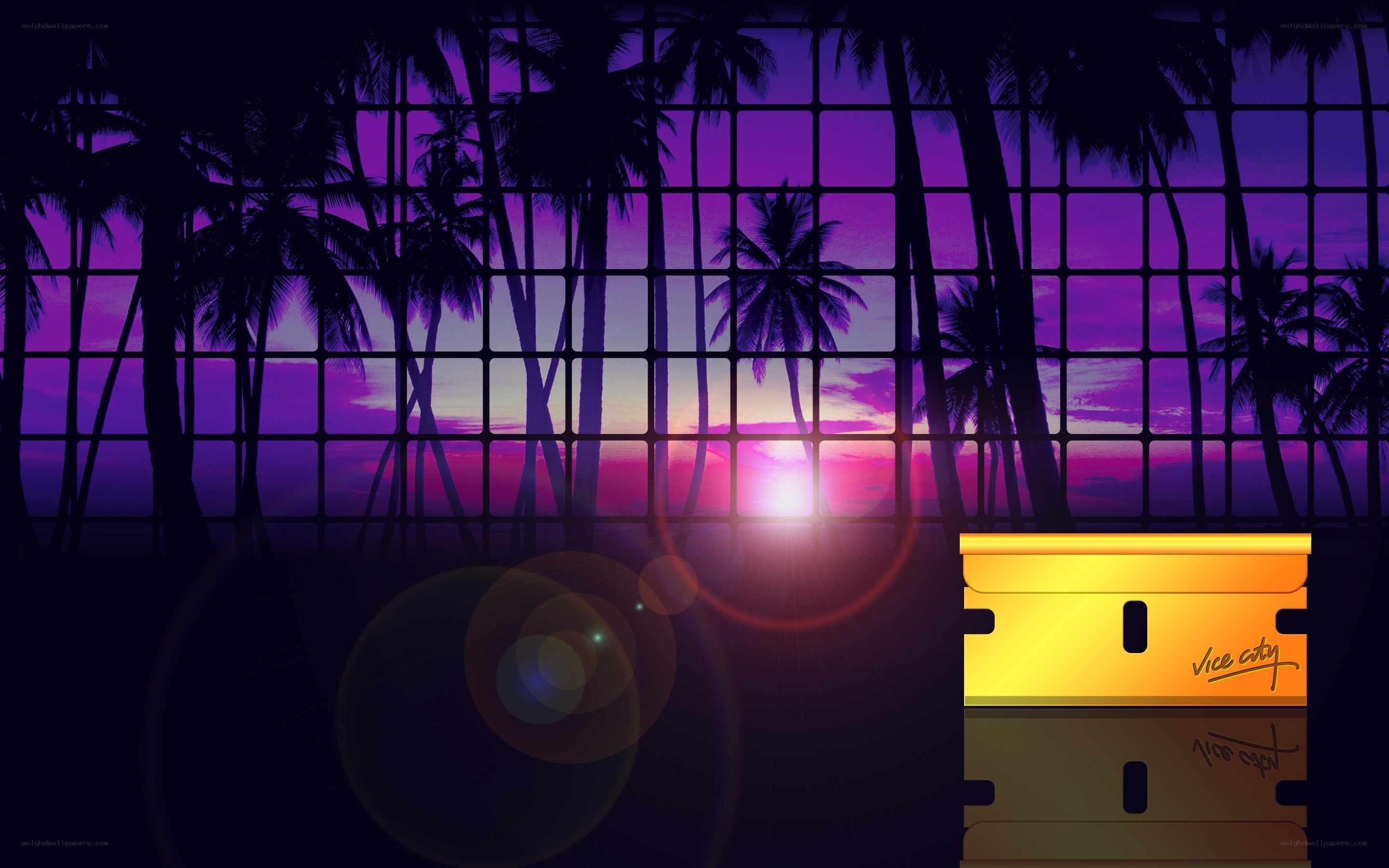 Vice City sunset with palm trees