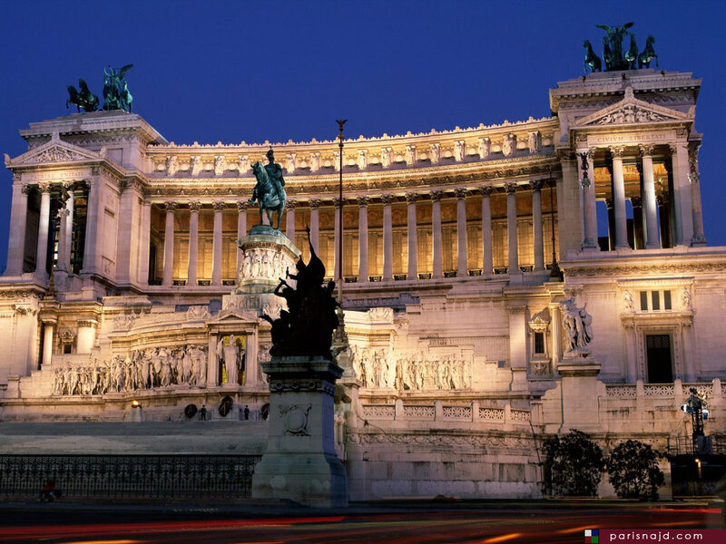 Victor Emmanuel II Monument — White, Dramatic, Night