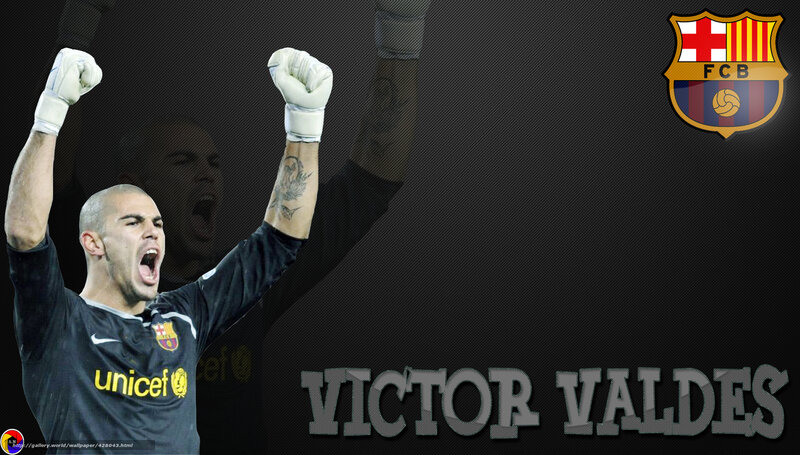 Victor Valdes celebrating