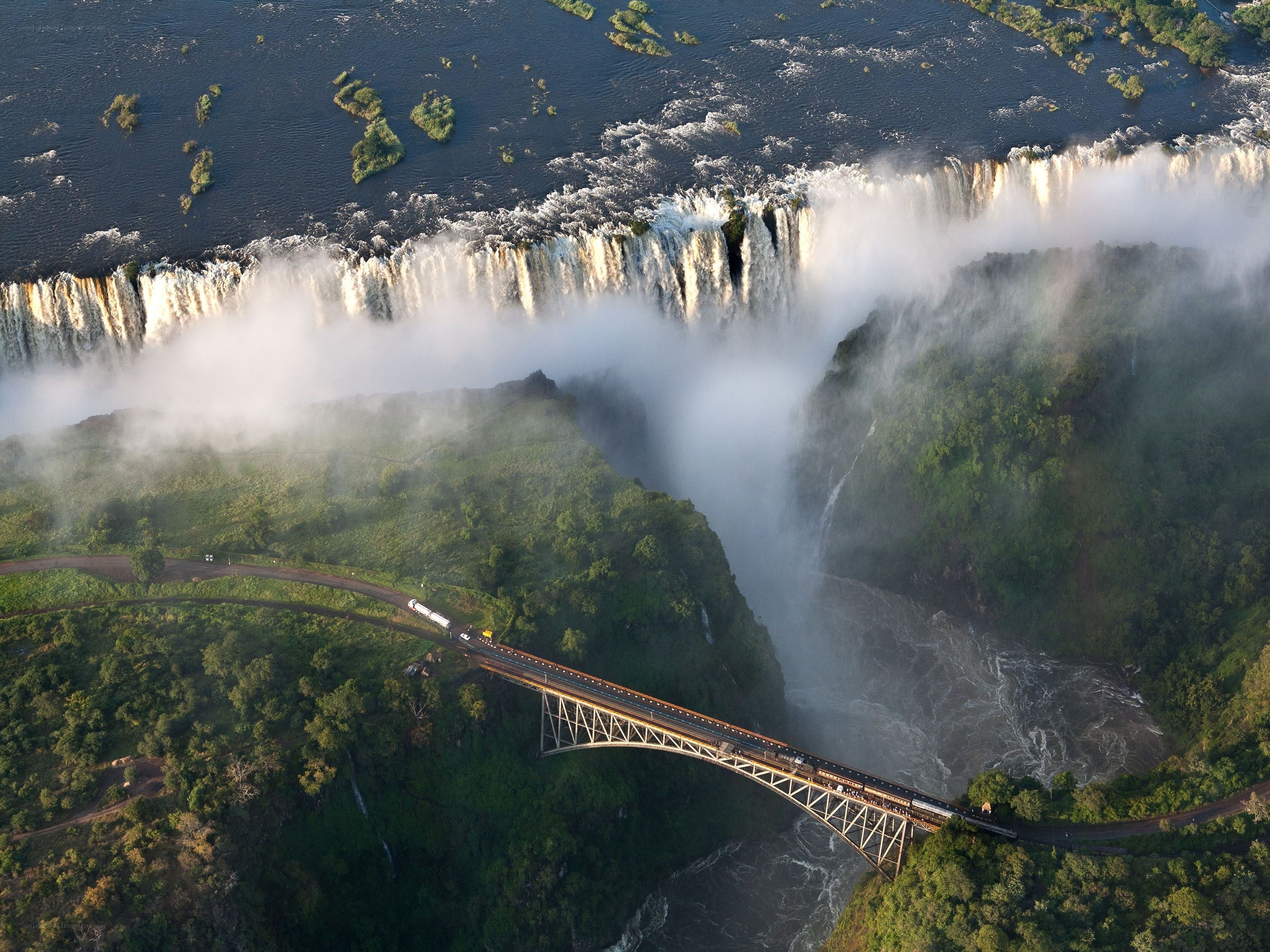 Victoria Falls aerial view