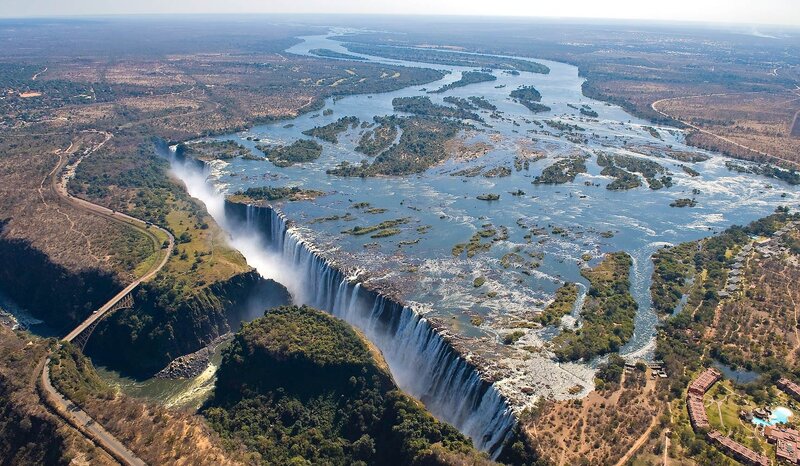 Victoria Falls Waterfall — Blue, Dramatic, Afternoon, Photograph