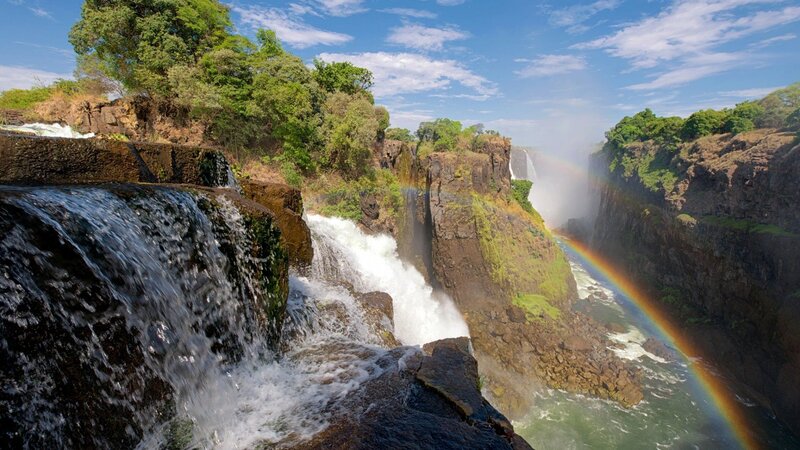 Victoria Falls Waterfall — Blue, Dramatic, Afternoon