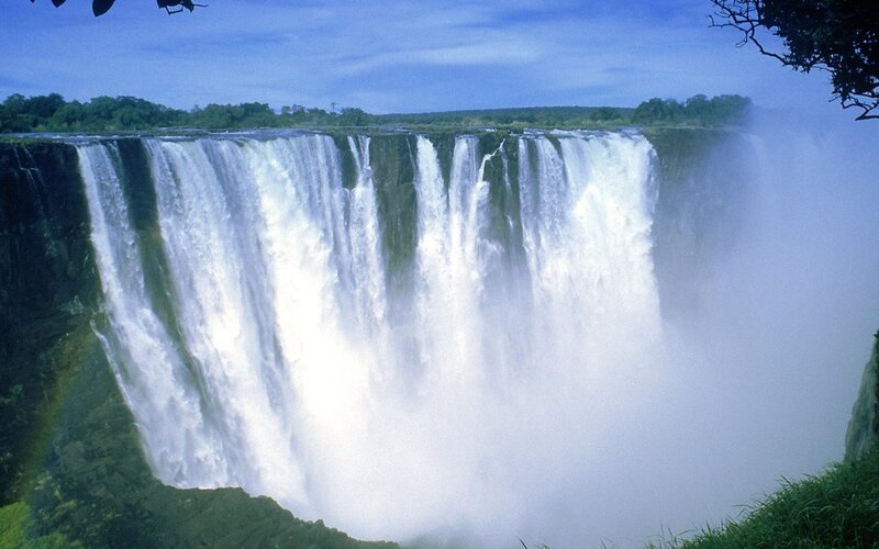 Victoria Falls Waterfall — Blue