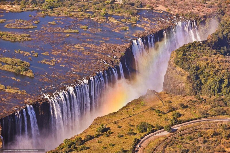 Victoria Falls Waterfall — Brown, Dramatic, Afternoon, Photograph