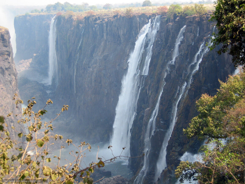 Victoria Falls Waterfall — Brown, Dramatic, Afternoon