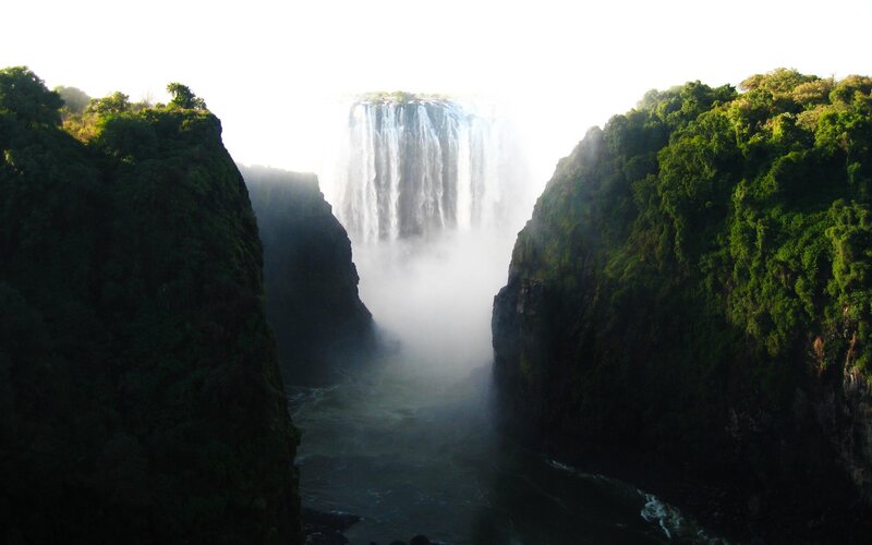Victoria Falls Waterfall — Green, Dramatic, Afternoon, Photograph
