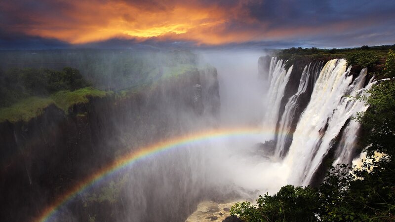 Victoria Falls Waterfall — Orange, Dramatic