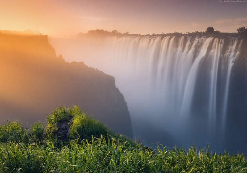 Victoria Falls Waterfall — Orange