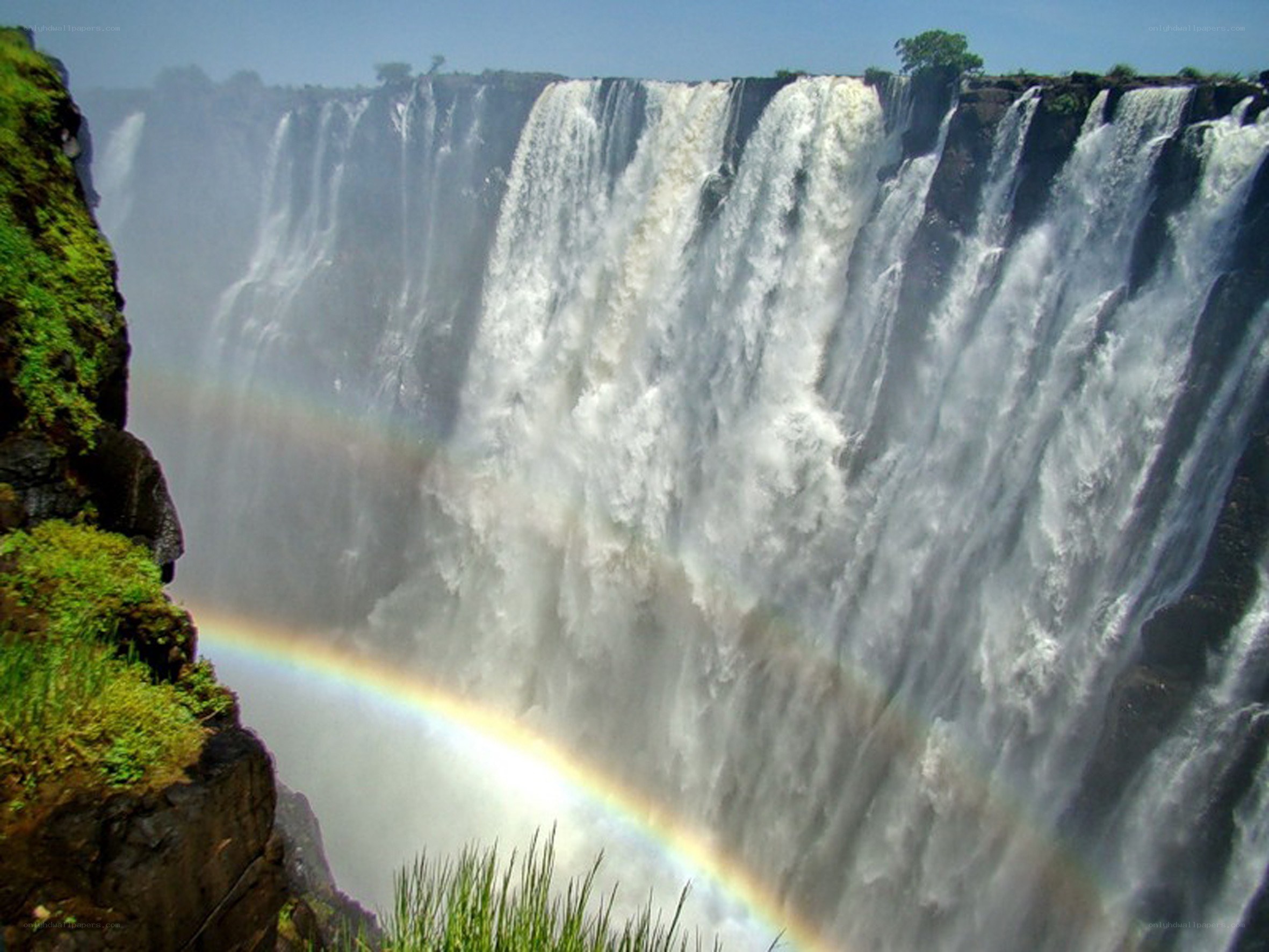 Victoria Falls with rainbow