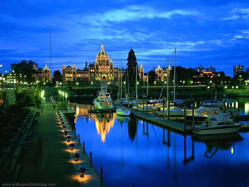 Victoria harbor at dusk