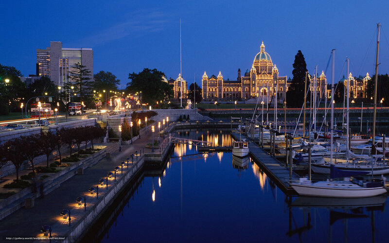 Victoria harbor at dusk