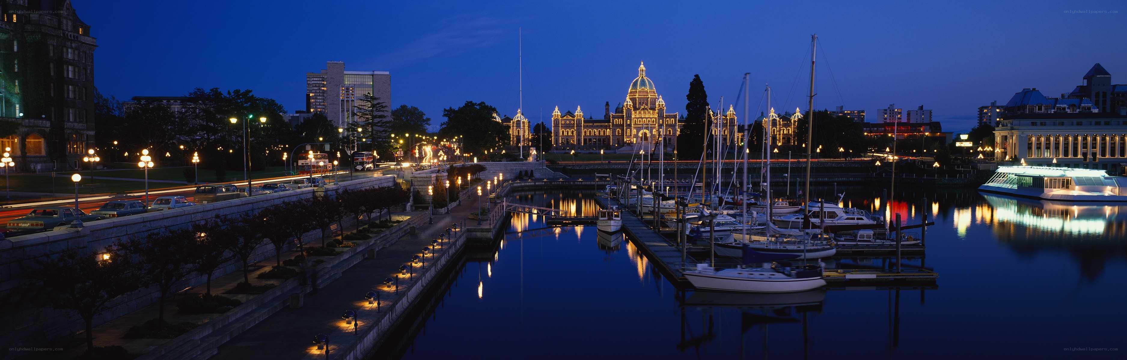 Victoria harbor at dusk