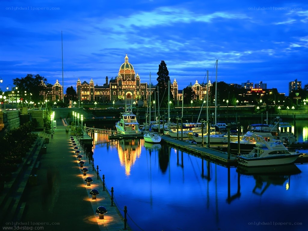 Victoria harbor at dusk