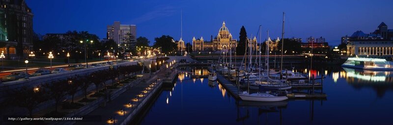 Victoria harbor at dusk