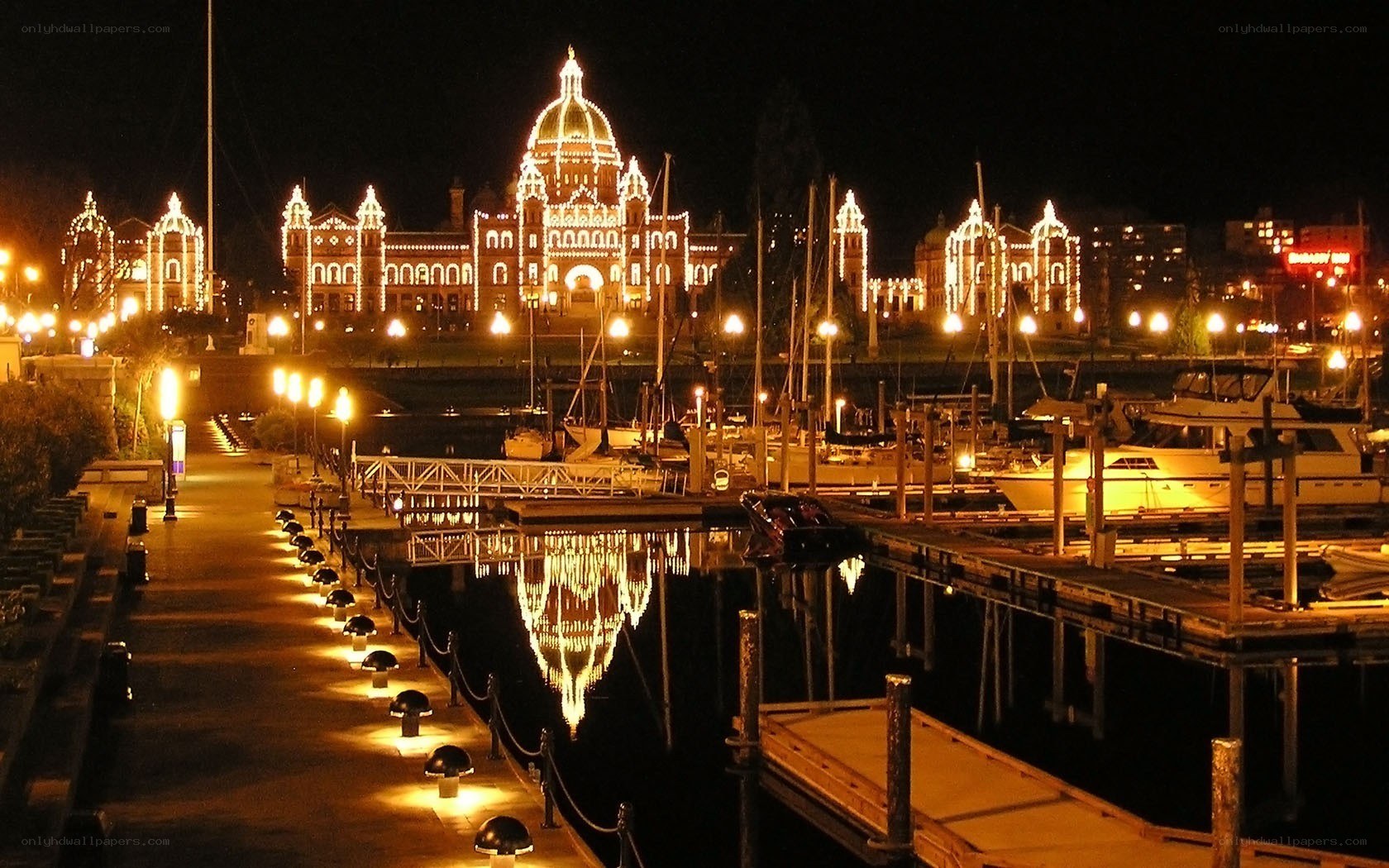 Victoria harbor at night