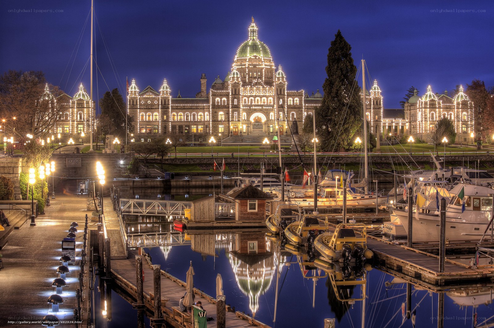 Victoria Parliament Building at night