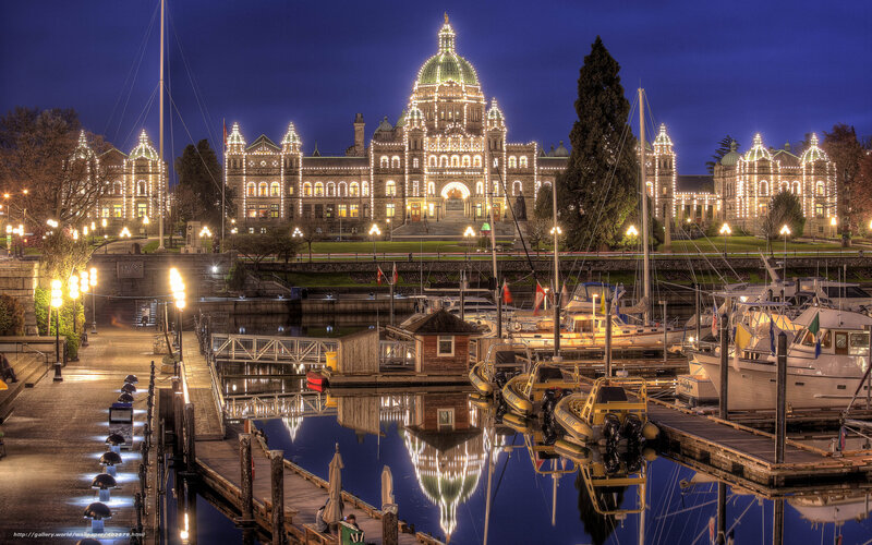Victoria Parliament Building at night
