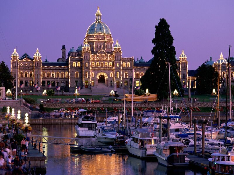 Victoria's parliament building at dusk