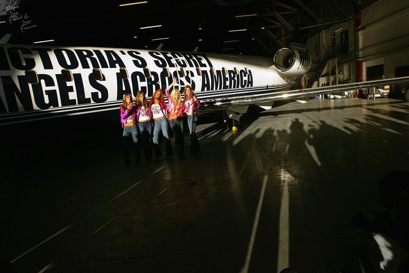 Victoria's Secret Angels with plane