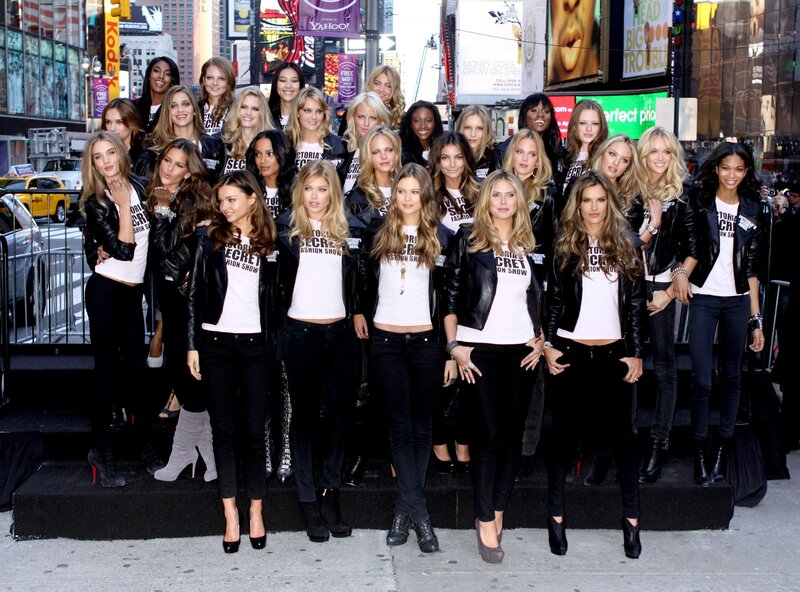 Victoria's Secret models in Times Square