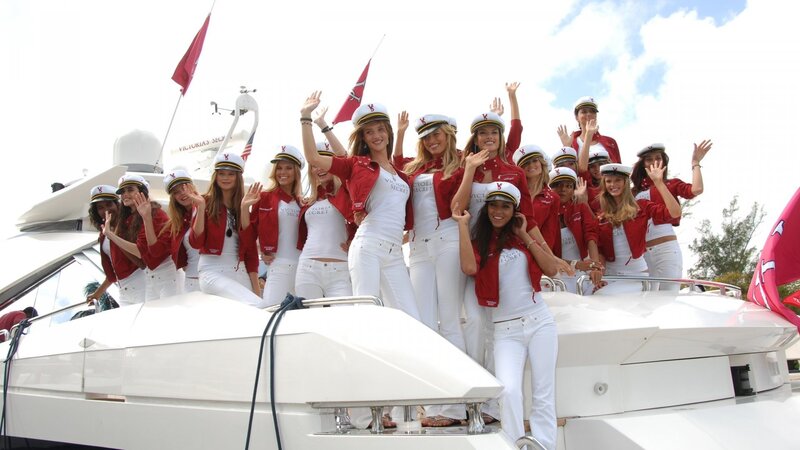 Victoria's Secret models on yacht