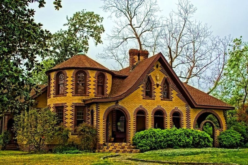 Victorian brick house with turret