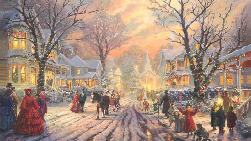 Victorian Christmas Street Scene