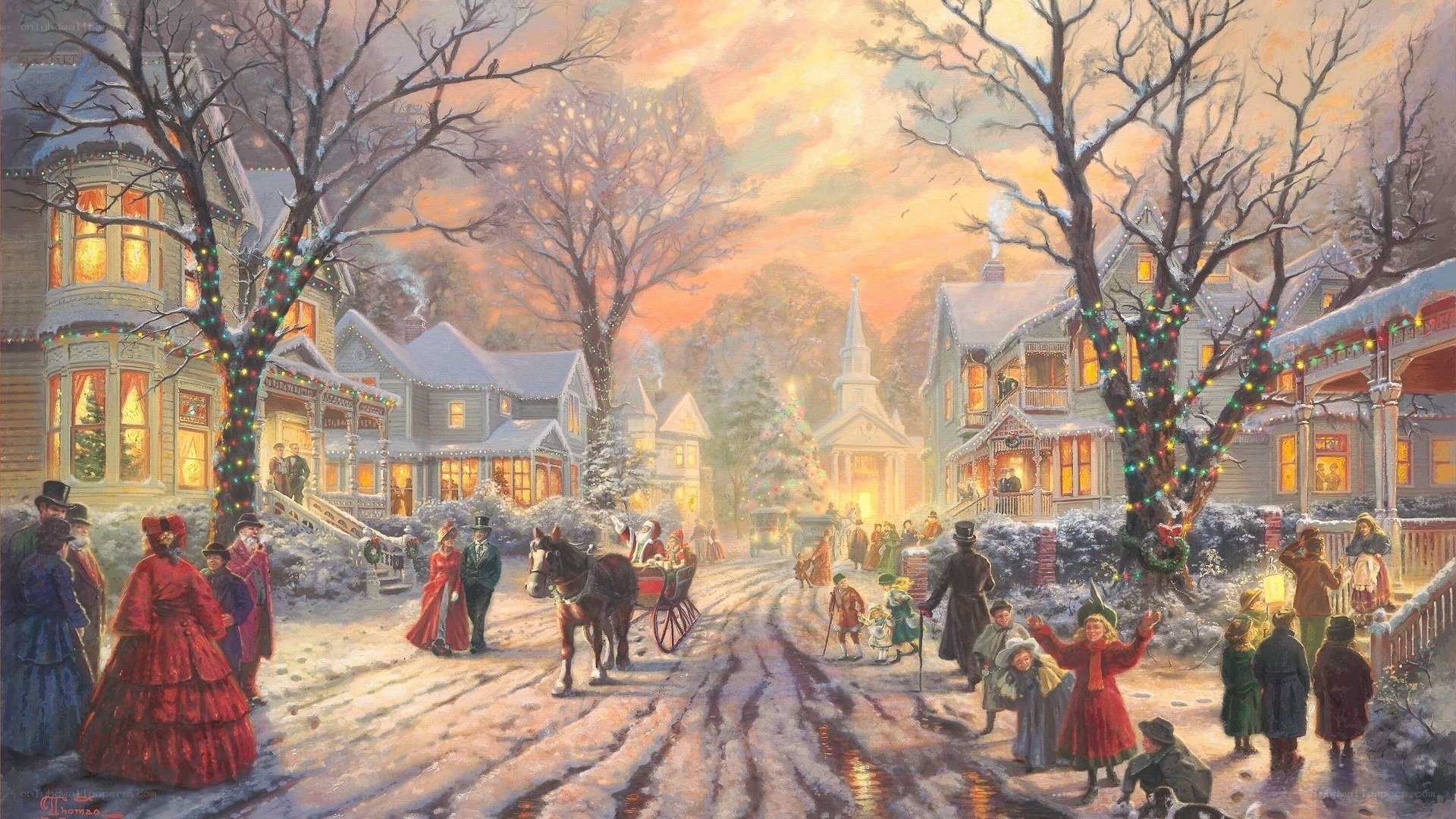 Victorian Christmas Street Scene