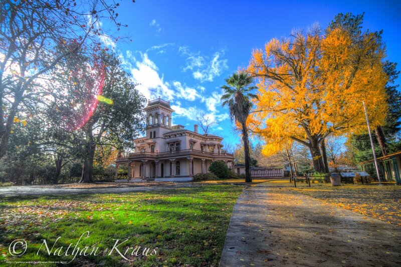 Victorian house in autumn park