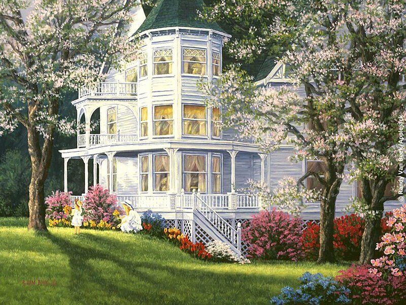 Victorian House in Spring