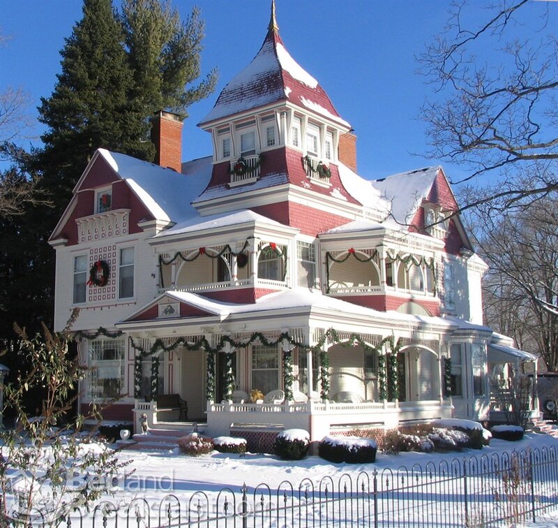 Victorian house in winter