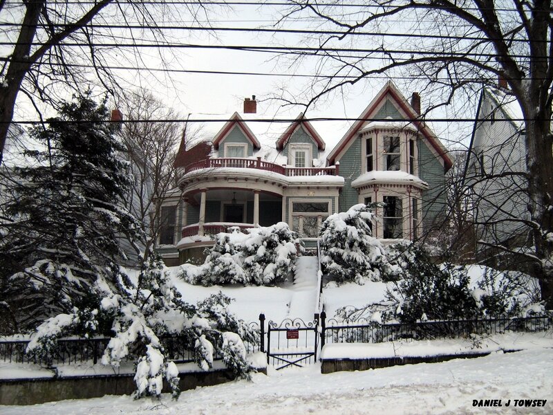 Victorian house in winter