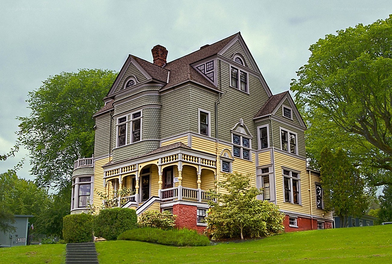 Victorian house on a hill