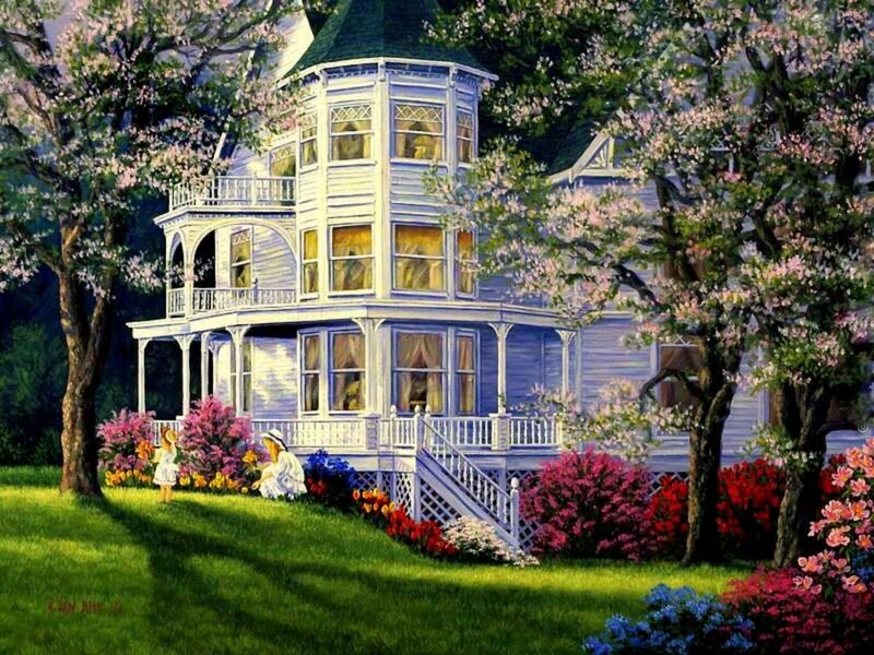 Victorian House with Children