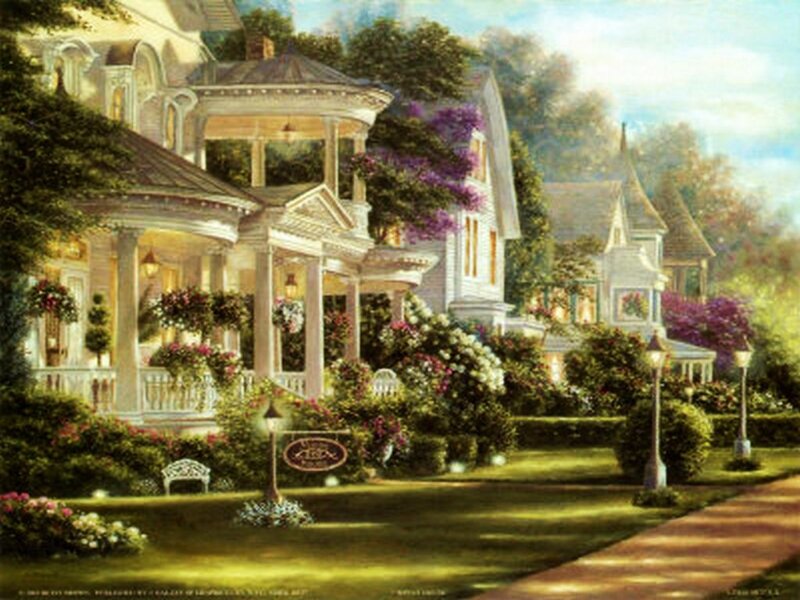 Victorian House with Garden — Green, Serene
