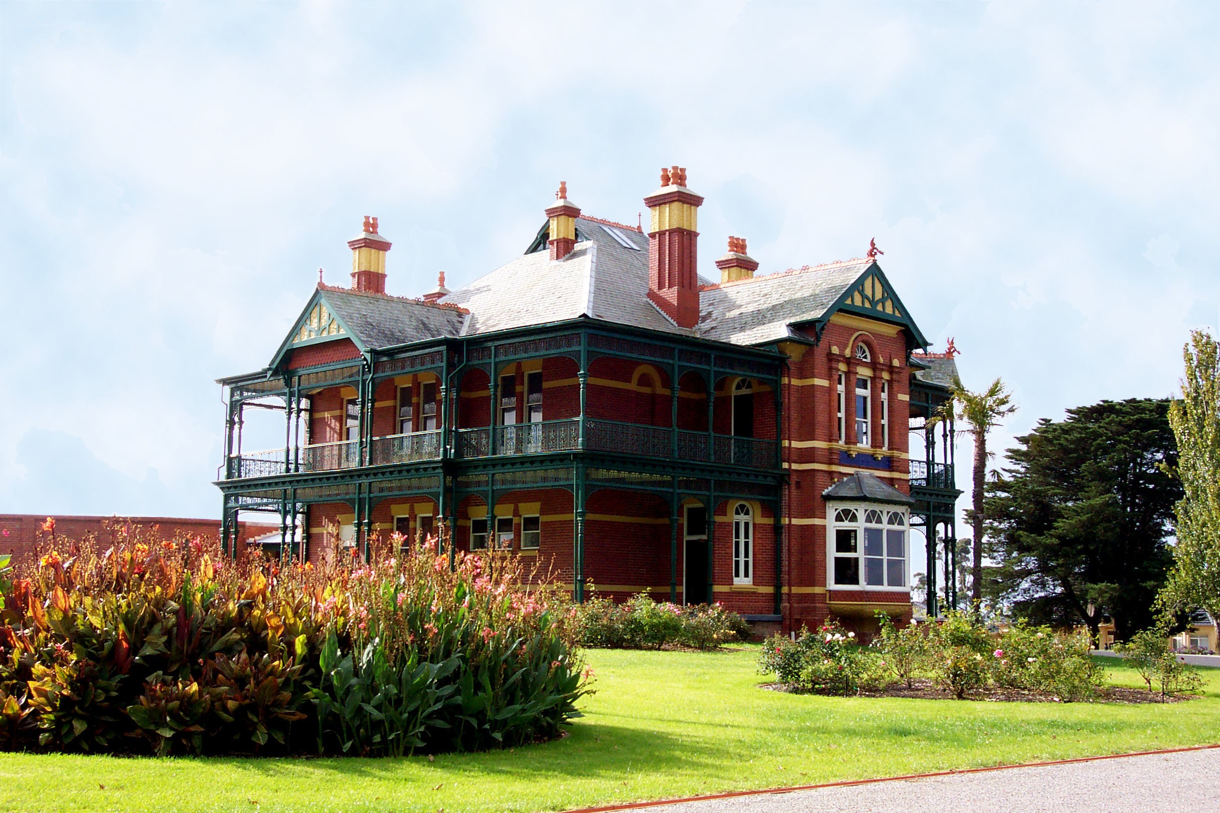 Victorian house with gardens