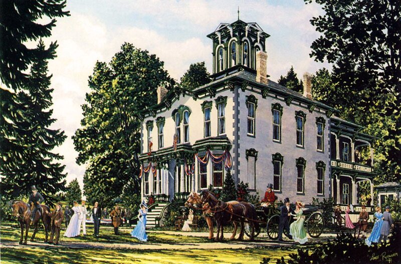 Victorian House with People