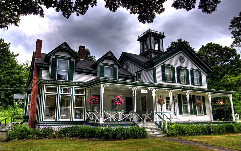 Victorian House with Porch — White, Dramatic