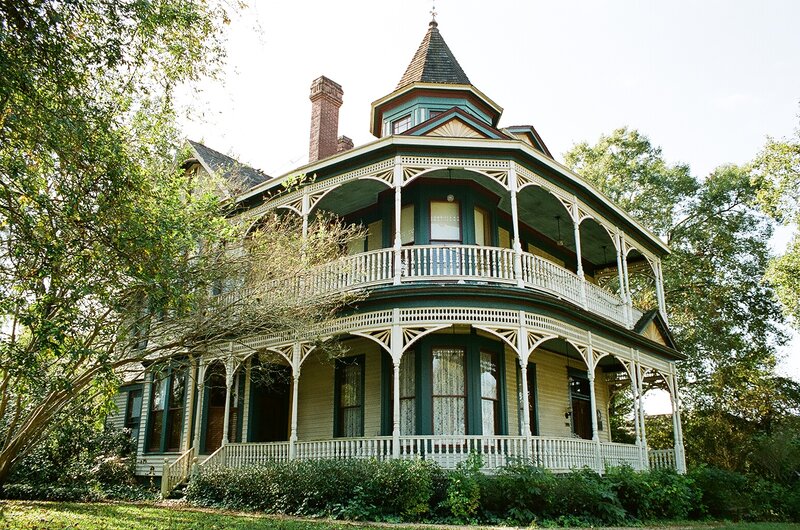 Victorian House with Turret — Green, Serene