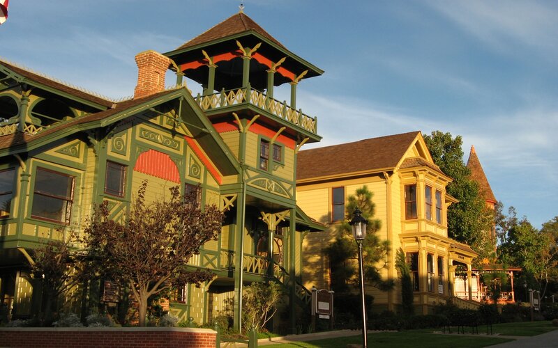 Victorian houses in a historic district