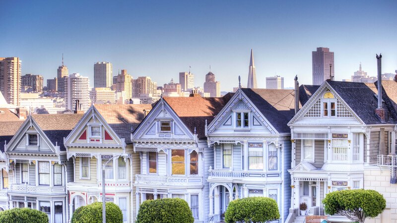 Victorian Houses in San Francisco — Blue