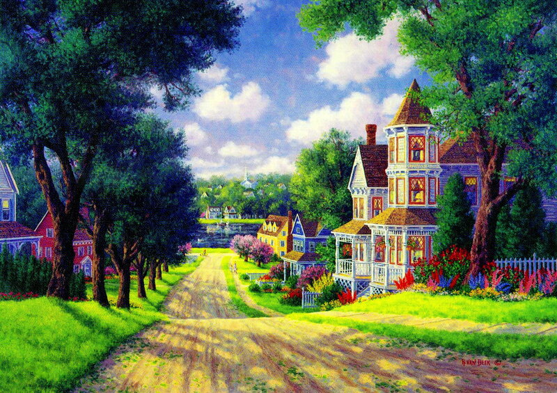 Victorian Houses on a Hill