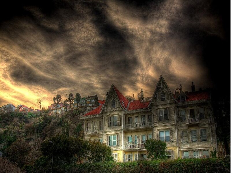 Victorian houses on a hillside