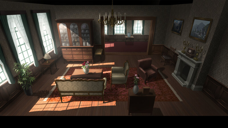 Victorian Living Room — Brown