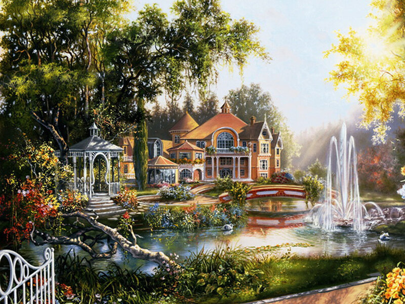 Victorian Mansion Garden