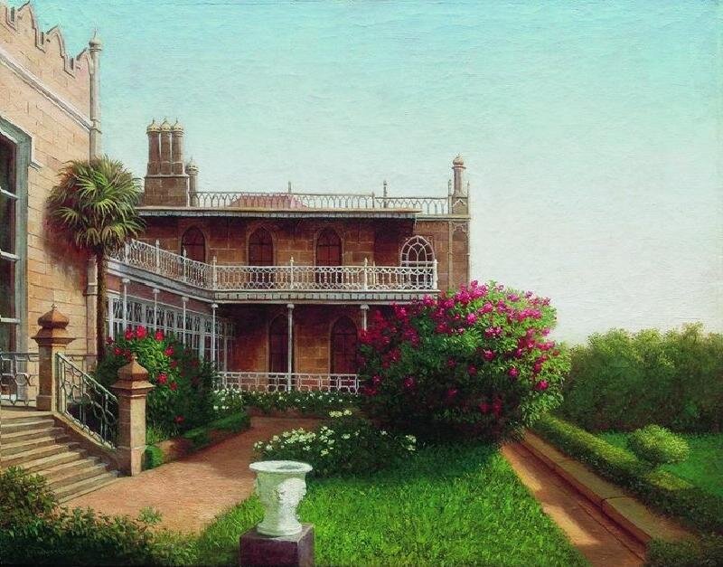 Victorian mansion with garden