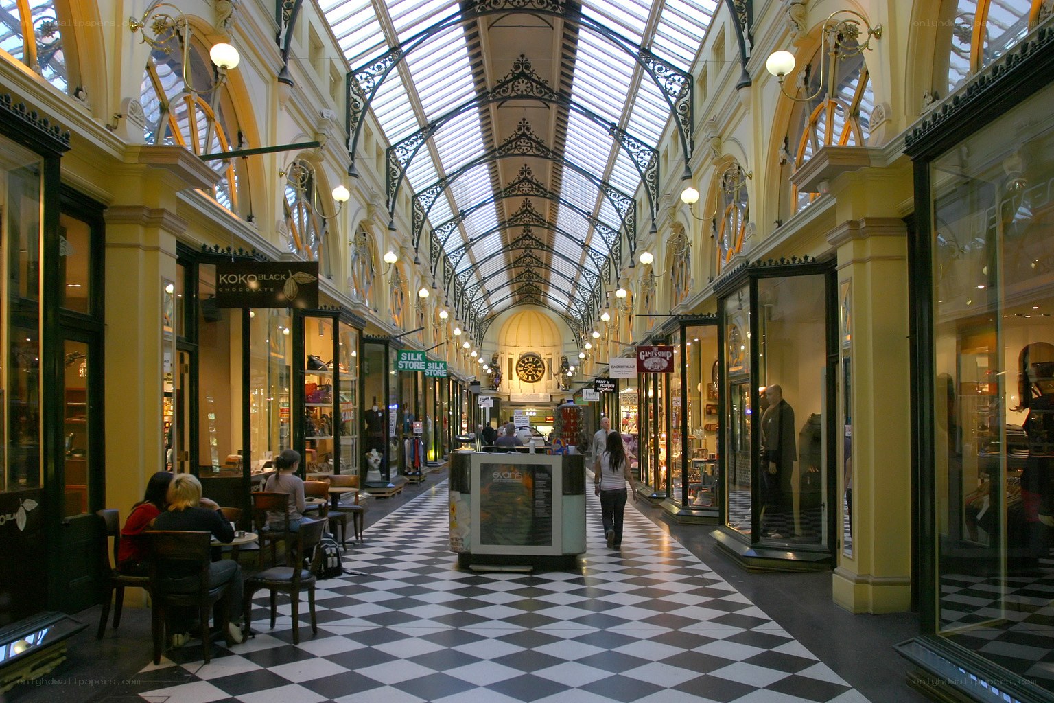 Victorian shopping arcade interior