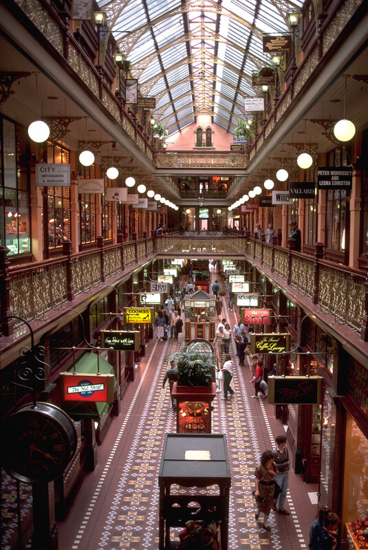 Victorian shopping arcade interior