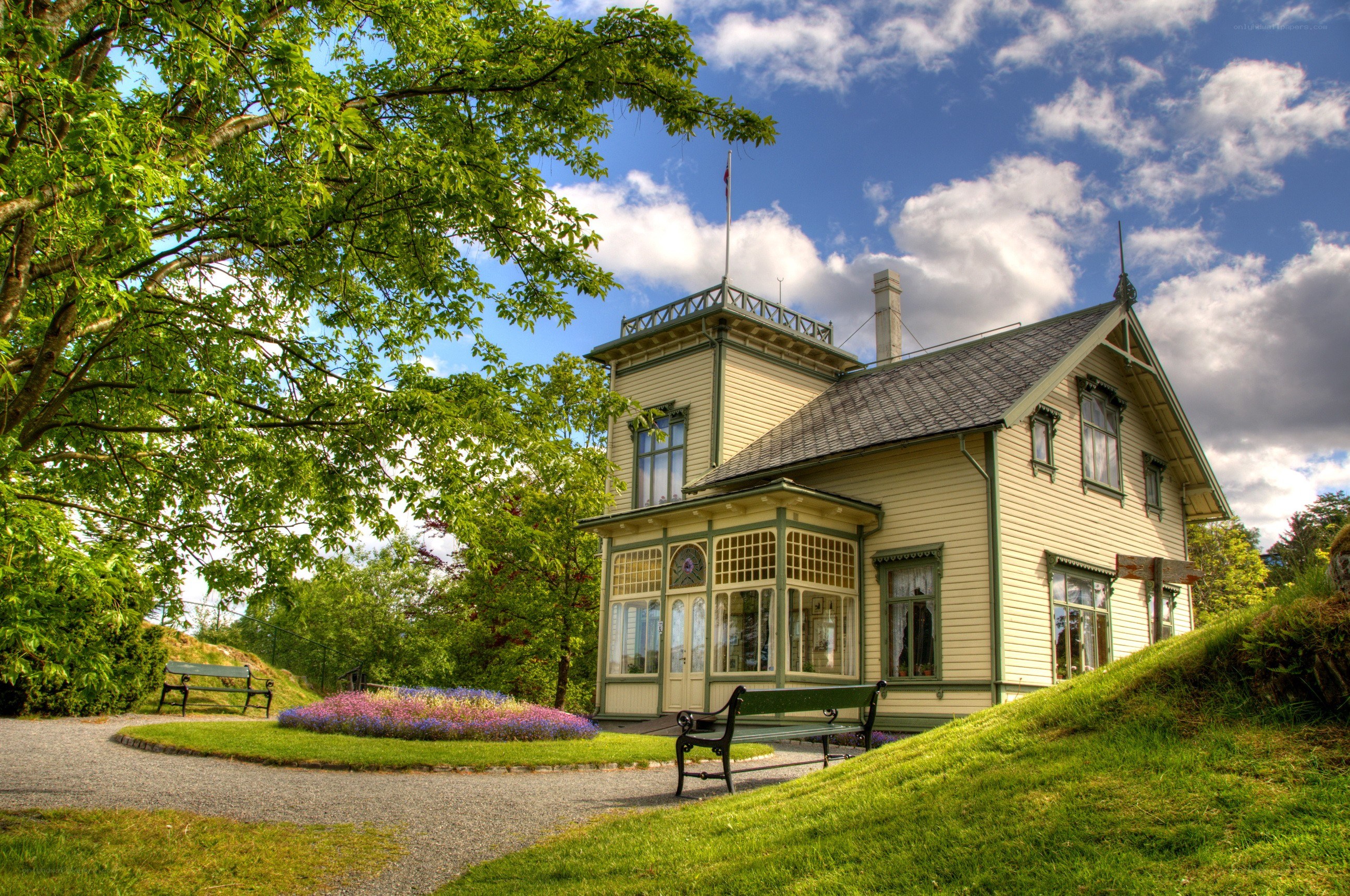 Victorian-style house in a garden