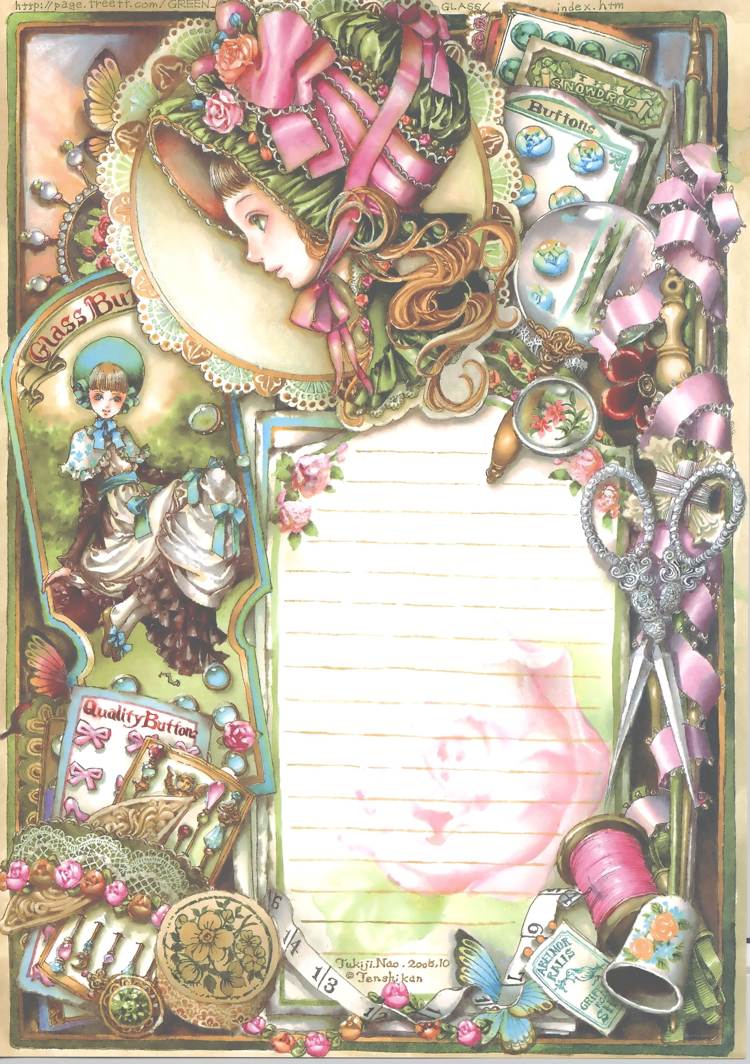 Victorian-themed scrapbook page